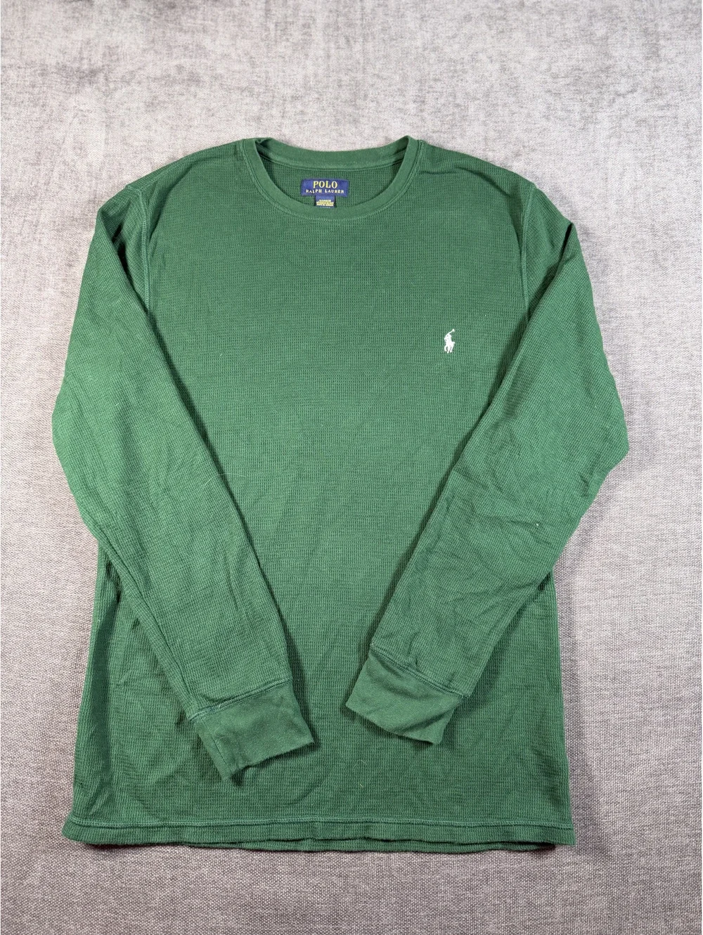 Polo Ralph Lauren Men's Green Long Sleeve Thermal Sleepwear Shirt Medium